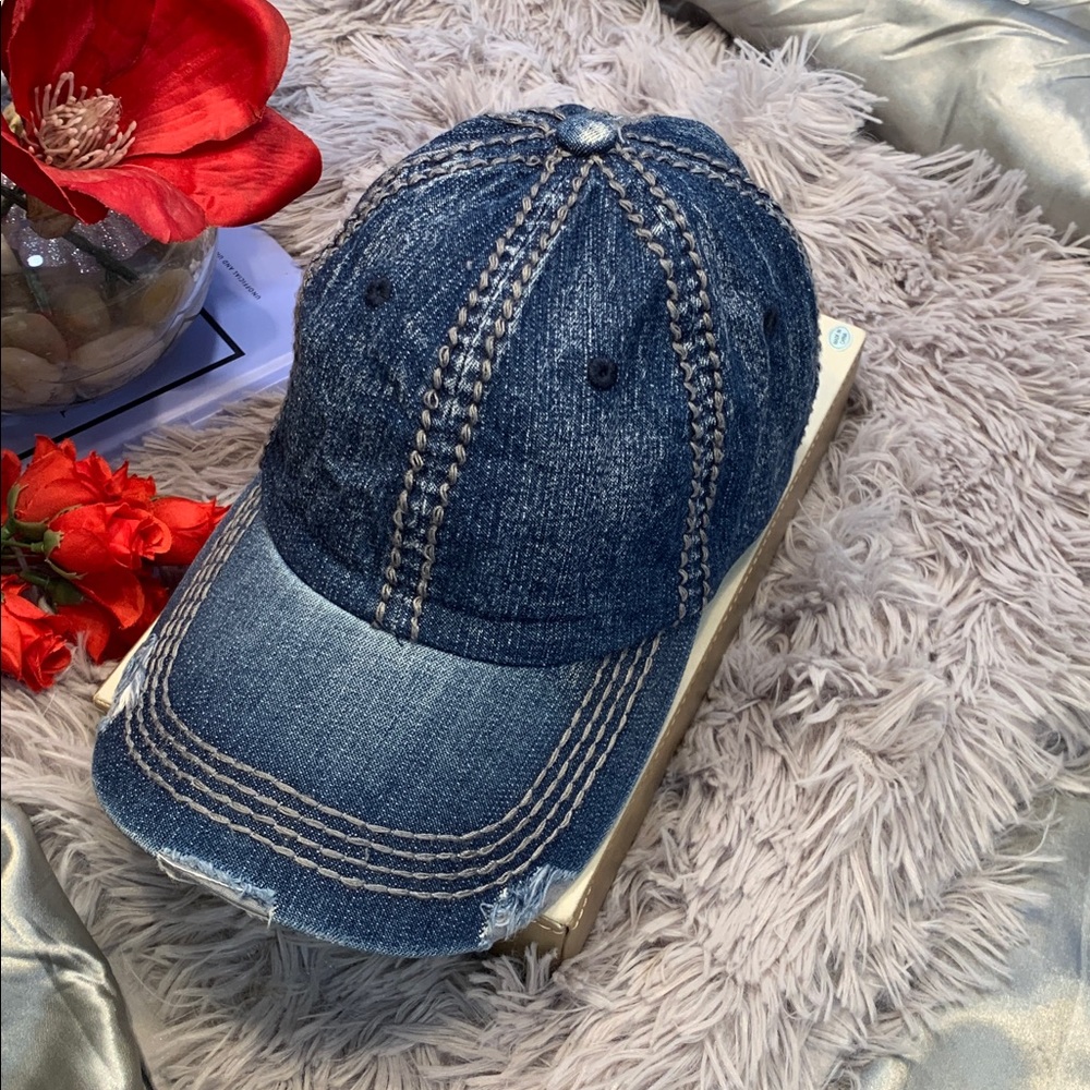 🌹Olive & Pique • Denim Blue Jean Baseball Cap • Unisex